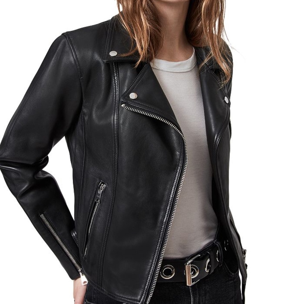 AllSaints Neve Quilted Leather Biker Jacket